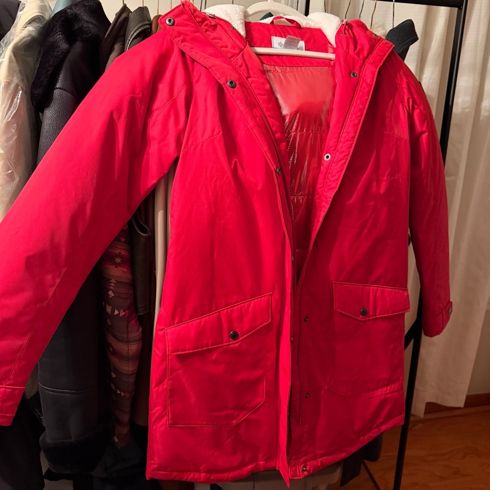 Columbia Red Hooded Parka Jacket